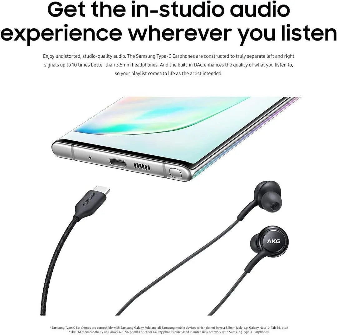 AKG Type-C Wired Earphones Black for Samsung