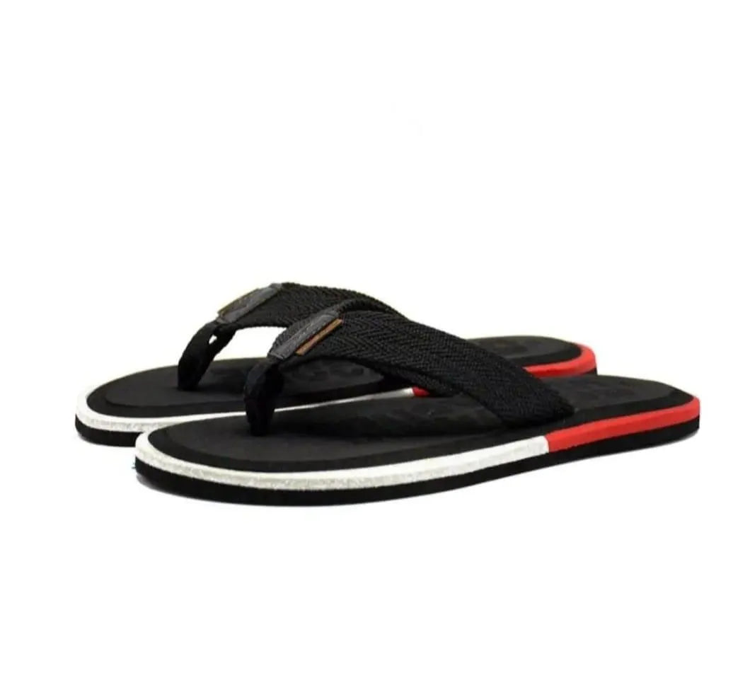 Men's Black Rubber Casual Flip Flops Size 7-11