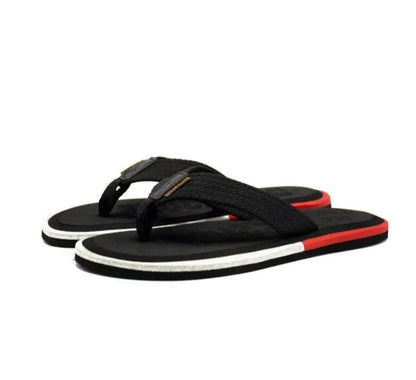 Men's Black Rubber Casual Flip Flops Size 7-11