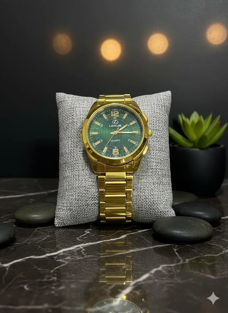 Lexus Men's Gold Quartz Watch with Stainless Steel Strap