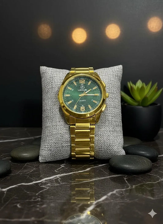 Lexus Men's Gold Quartz Watch with Stainless Steel Strap