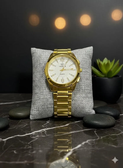 Lexus Men's Gold Quartz Watch with Stainless Steel Strap