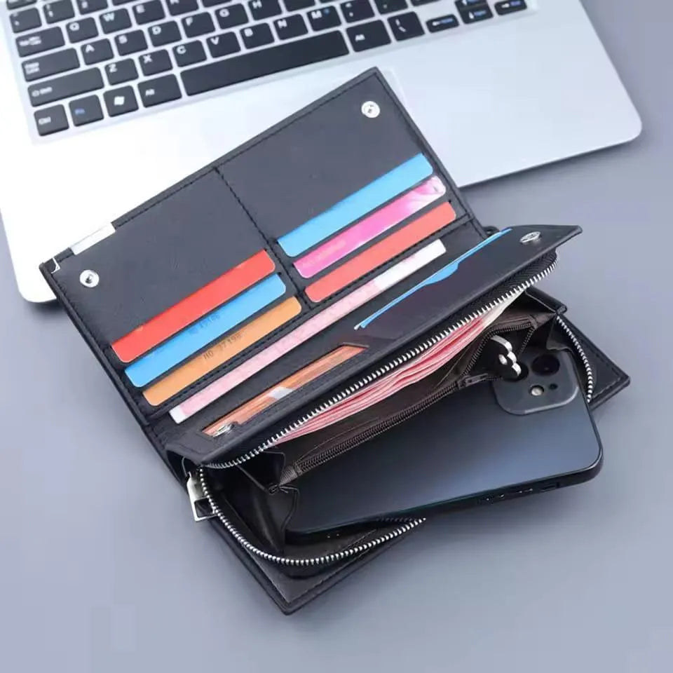 Men PU Leather Wallet 9 Card Slot Multicolor