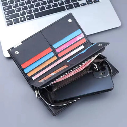 Men PU Leather Wallet 9 Card Slot Multicolor