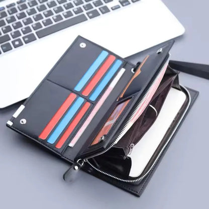 Men PU Leather Wallet 9 Card Slot Multicolor