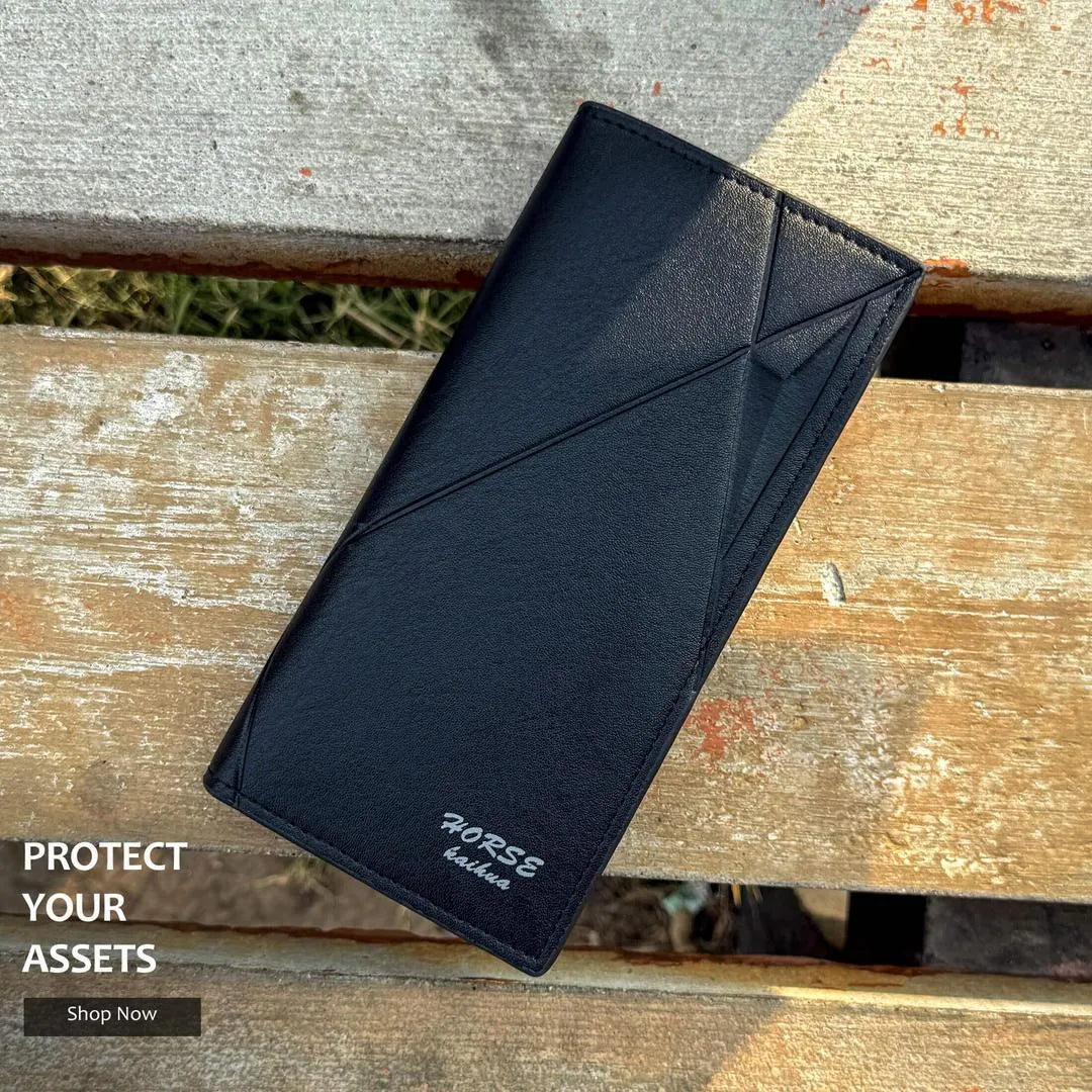 Premium Leather Trifold Wallet Black Brown for Men