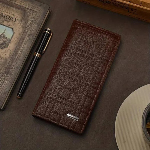 Premium Leather Trifold Wallet for Men Brown