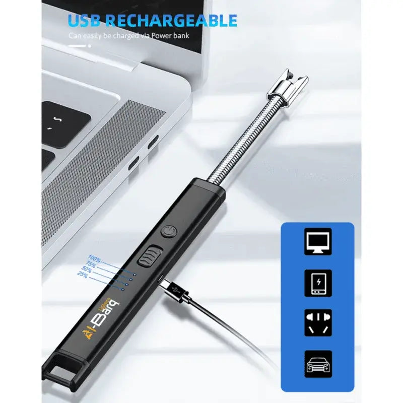 Electric Rechargeable Lighter | Best For Kitchen, BBQ and Candles in Black