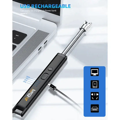 Electric Rechargeable Lighter | Best For Kitchen, BBQ and Candles in Black
