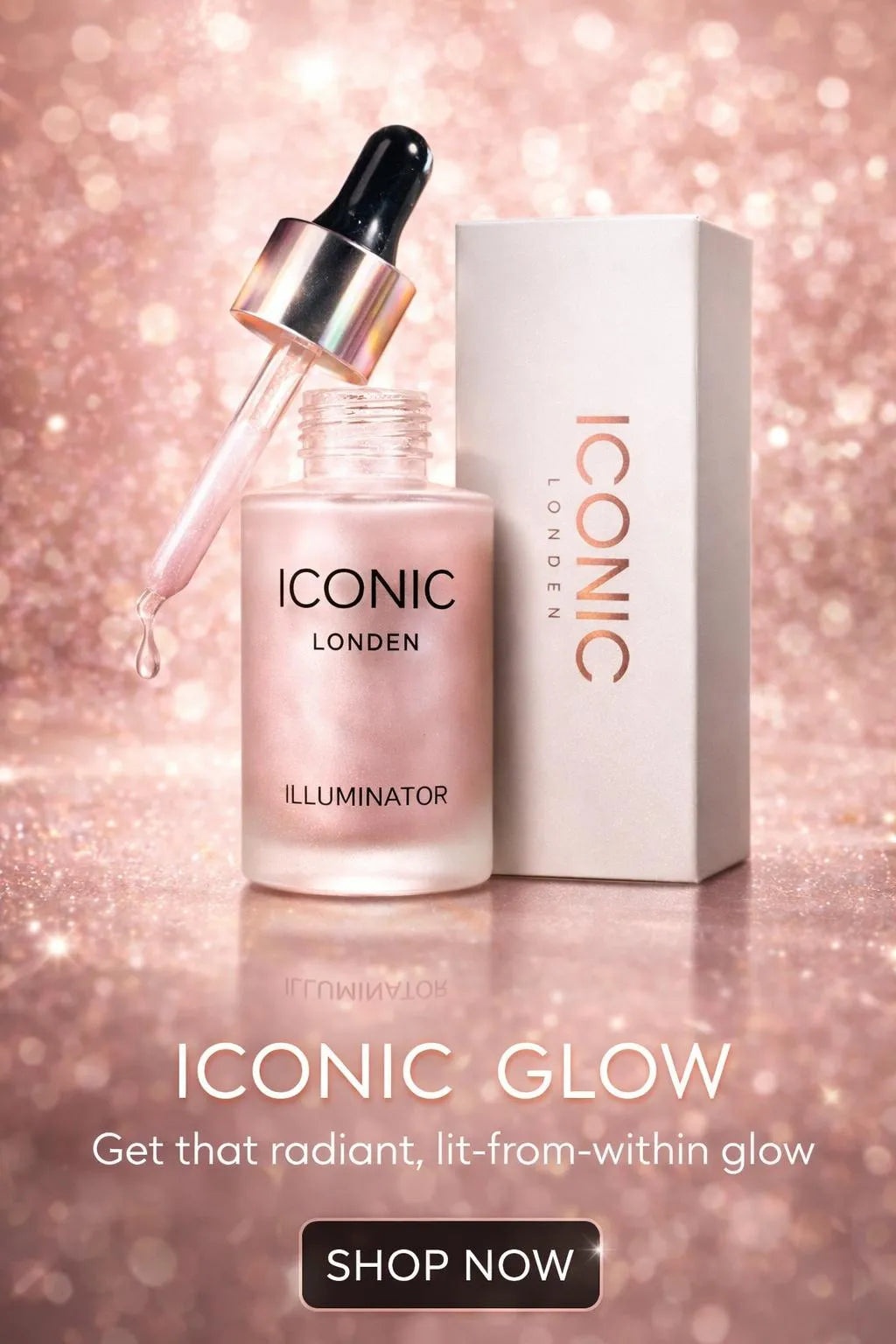 Iconic Glow Liquid Highlighter 50ml Brown White Pink