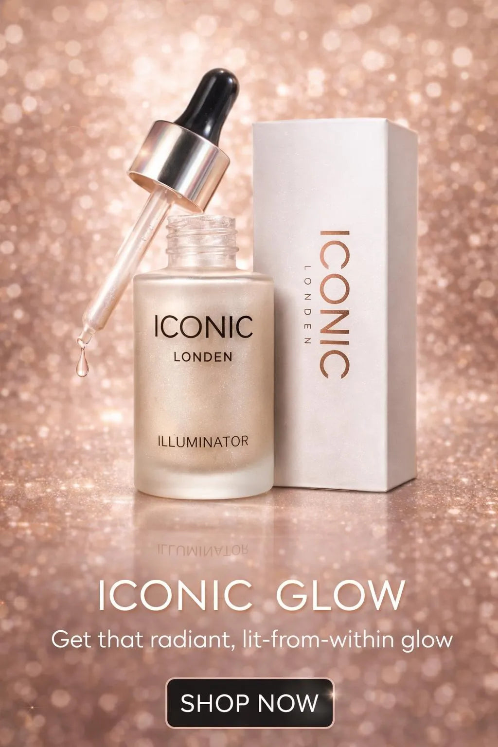 Iconic Glow Liquid Highlighter 50ml Brown White Pink