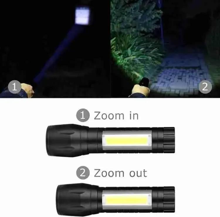 Rechargeable LED Torch Green Metal Pakistan