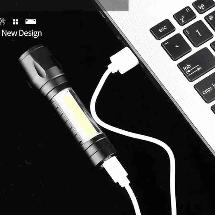 Rechargeable LED Torch Green Metal Pakistan
