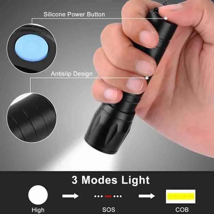 Rechargeable LED Torch Green Metal Pakistan