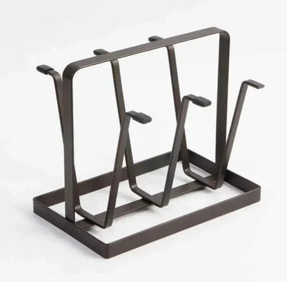 Black Metal Glass Holder for Kitchen & Office
