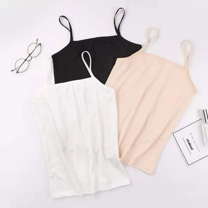 Premium Quality Crepe Camisoles 3 Pcs Black Beige White
