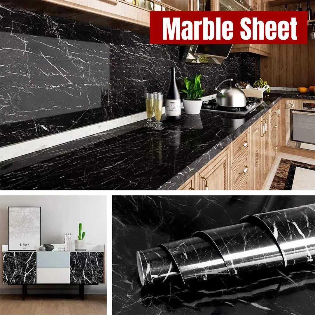 Black & White Marble Wallpaper Roll 3D Decor