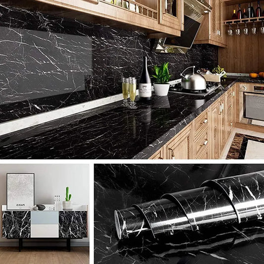 Black Marble Sheet for Kitchen Walls & Countertops