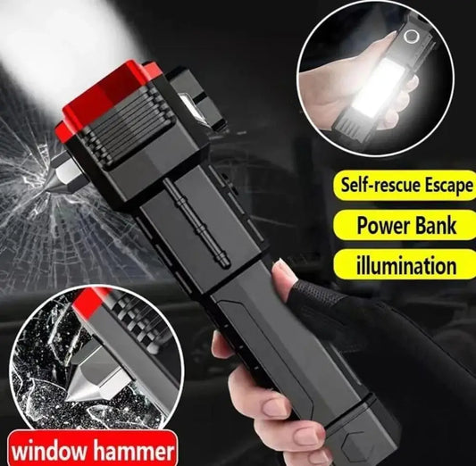 Rechargeable LED Flashlight with Window Hammer Black