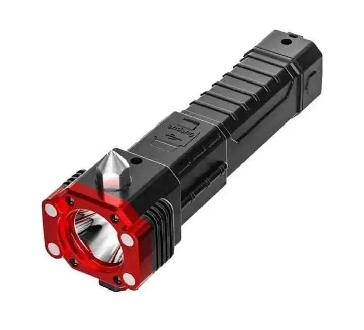 Rechargeable LED Flashlight with Window Hammer Black