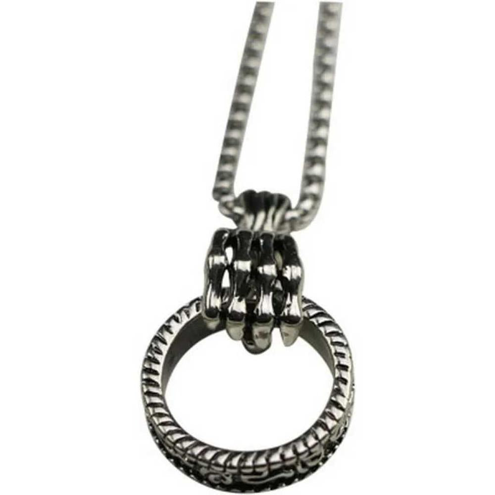 Ring Pendant Necklace for Women, Adjustable Chain, Alloy Material