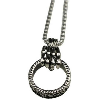 Ring Pendant Necklace for Women, Adjustable Chain, Alloy Material