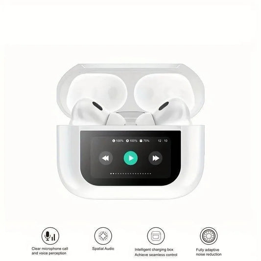 Wireless Bluetooth 5.2 Earbuds White Touch Screen Fast Charge