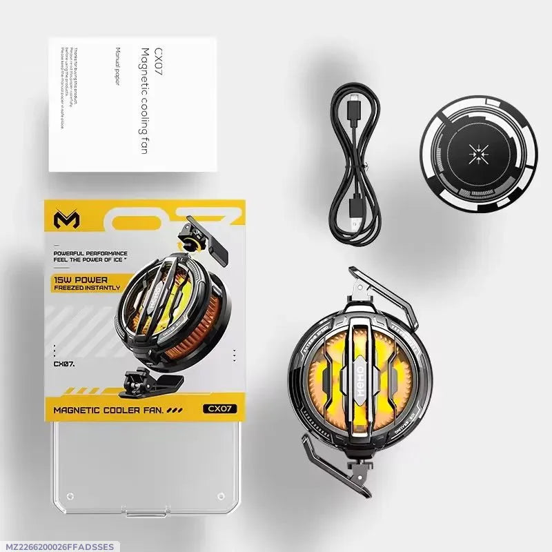 Magnetic Phone Cooler Fan Case Yellow 68G Gaming