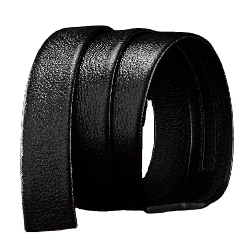 Men's Black Double Layer Cowhide Automatic Belt