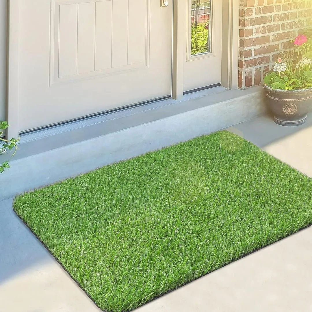 Green Artificial Grass Door Mat for Home Entrance