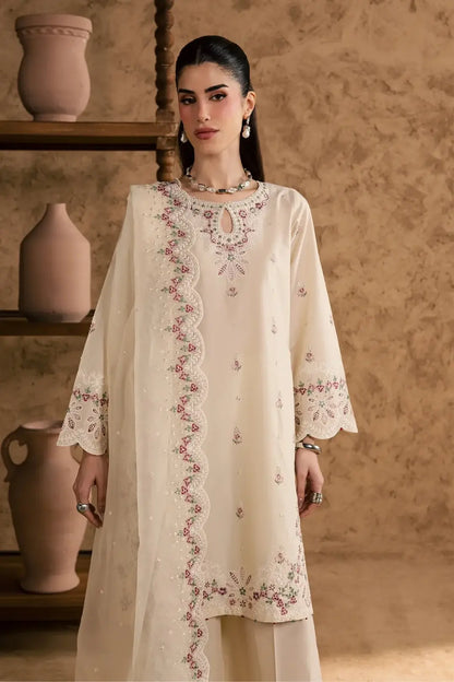 Women's Stitched Cotton Suit with Embroidery - 3 Pcs Set