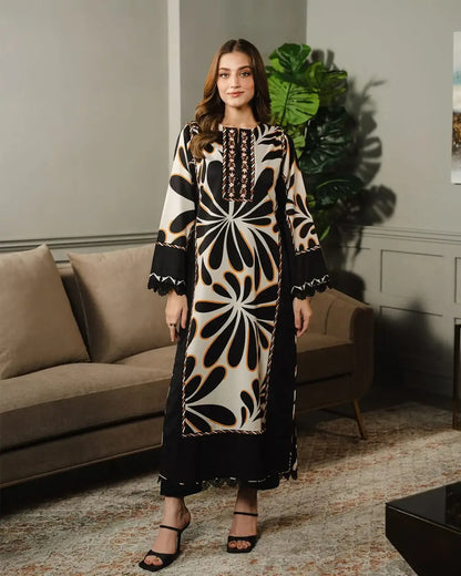 Printed Shirt and Trouser Set - 2 Pcs for Women