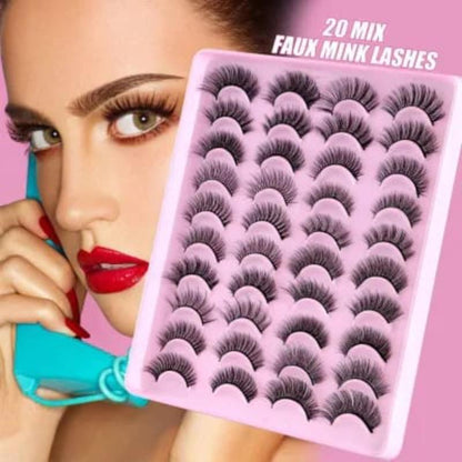 20 Pairs 3D False Eyelashes for Pakistani Women