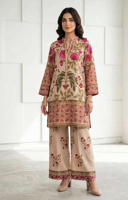 Women's Multicolor Printed Arabic Lawn 2Pc Suit Set