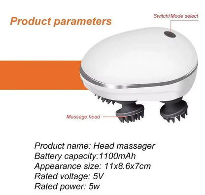 Rechargeable Mini Scalp Massager 30°C Heat 200g