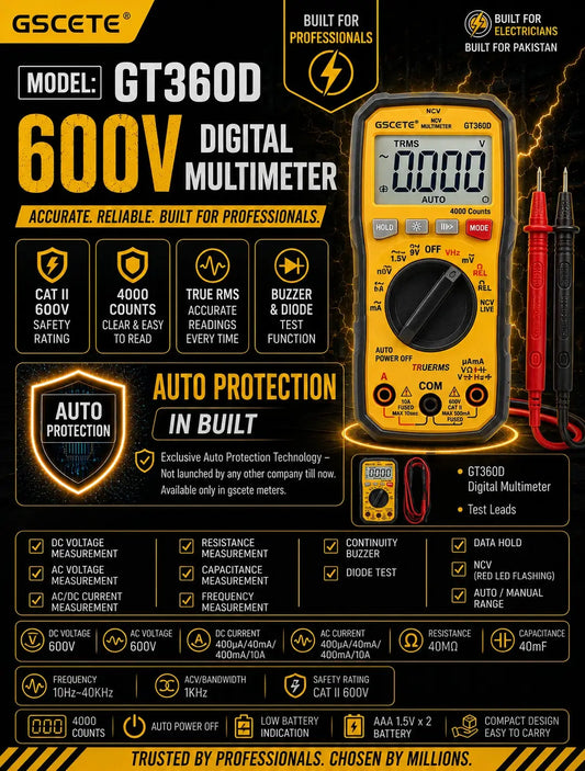 Unity GSCETE GT360D Digital Multimeter High-Precision Handheld Meter