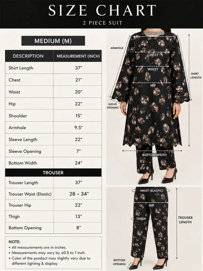 2 Pcs Women's Stitched Linen Printed Shirt And Trouser