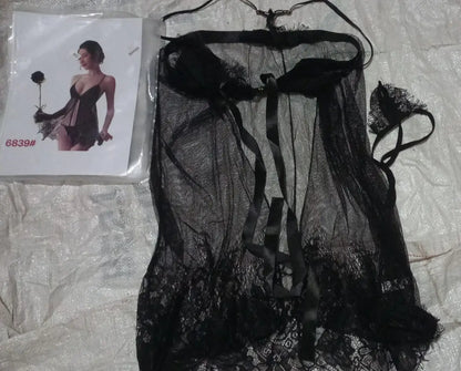 Net Lace Comfortable And Lightweight Nightwear Set / Imported Short Nighty & Panty