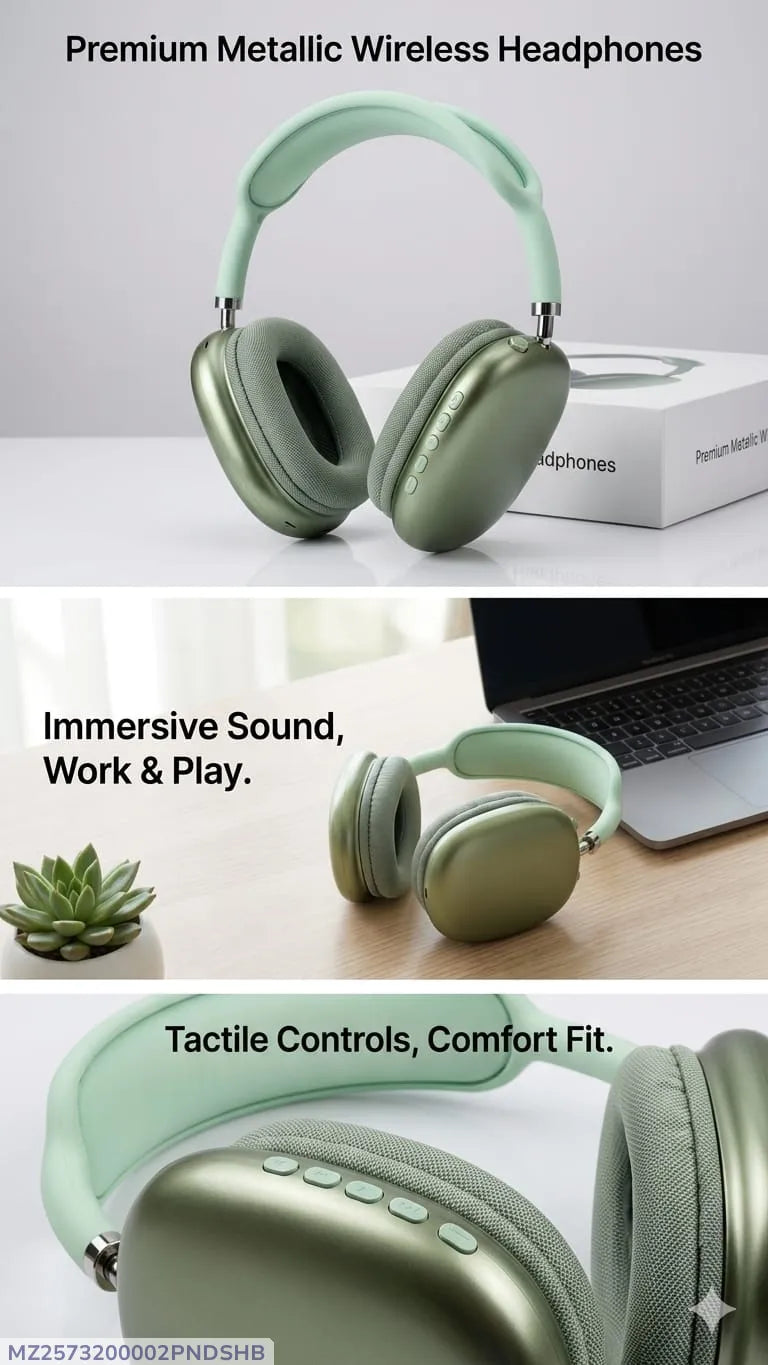 Green Bluetooth Headphones 5.3 | Long-Lasting Battery & Super Bass