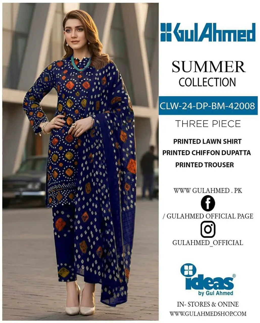 3 Pcs Women's Unstitched Digital Print Suit
