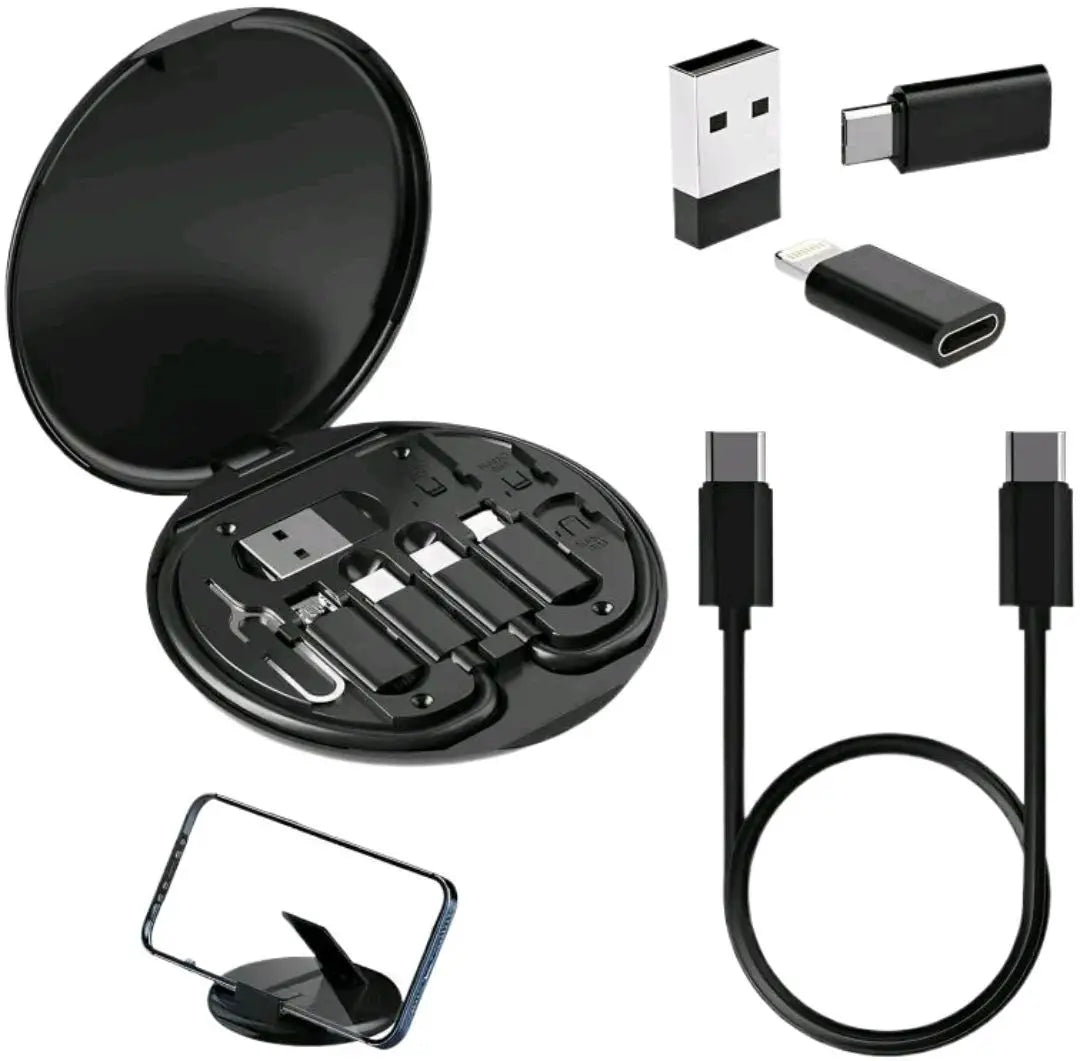 6-in-1 Wireless Charger & Card Holder Black