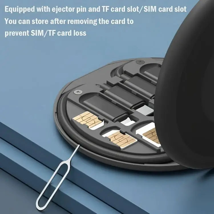 6-in-1 Wireless Charger & Card Holder Black