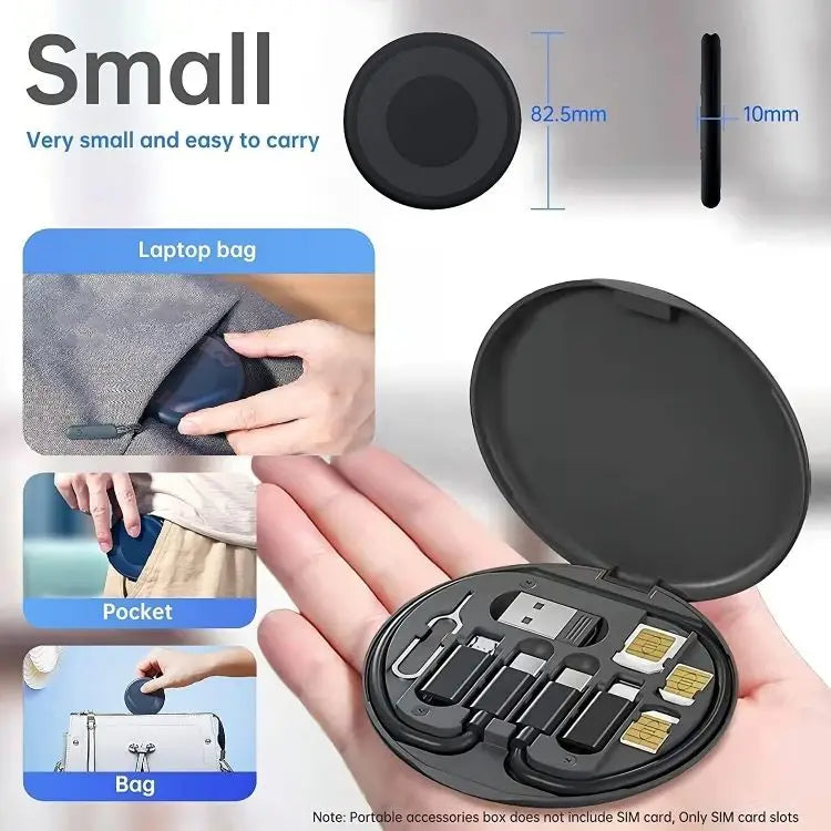 6-in-1 Wireless Charger & Card Holder Black