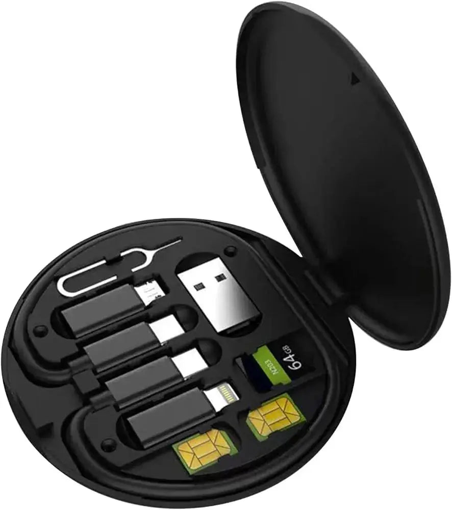 6-in-1 Wireless Charger & Card Holder Black