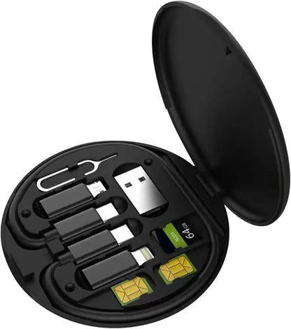 6-in-1 Wireless Charger & Card Holder Black