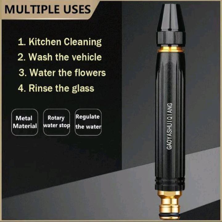 All Metal Water Nozzle Black Gold Car Wash