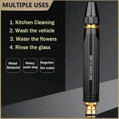All Metal Water Nozzle Black Gold Car Wash