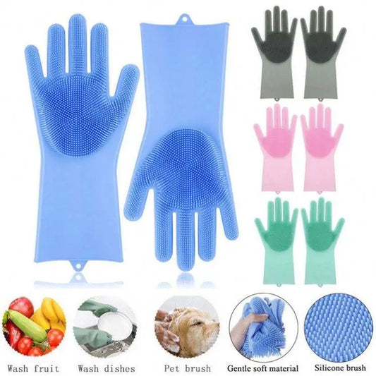 Multicolor Silicone Kitchen Gloves - 2 Pcs for Enhanced Cooking Safety