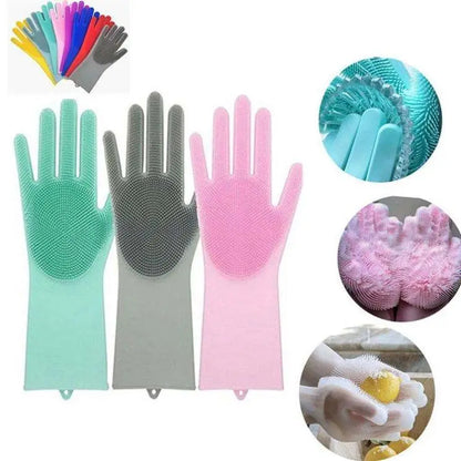Multicolor Silicone Kitchen Gloves - 2 Pcs for Enhanced Cooking Safety
