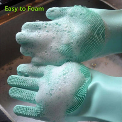 Multicolor Silicone Kitchen Gloves - 2 Pcs for Enhanced Cooking Safety